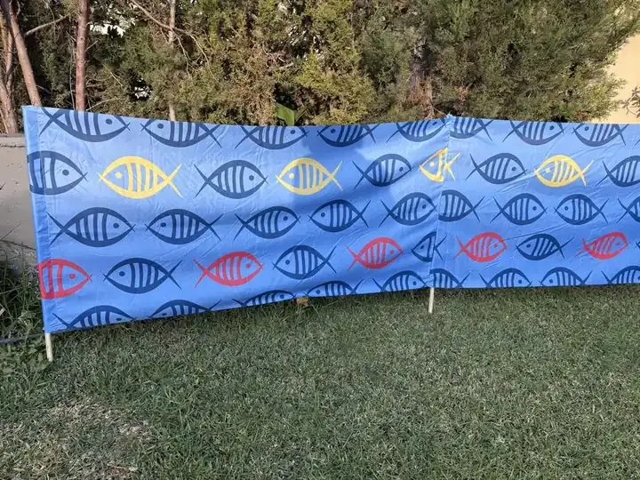 Paravans printed beach windbreak view